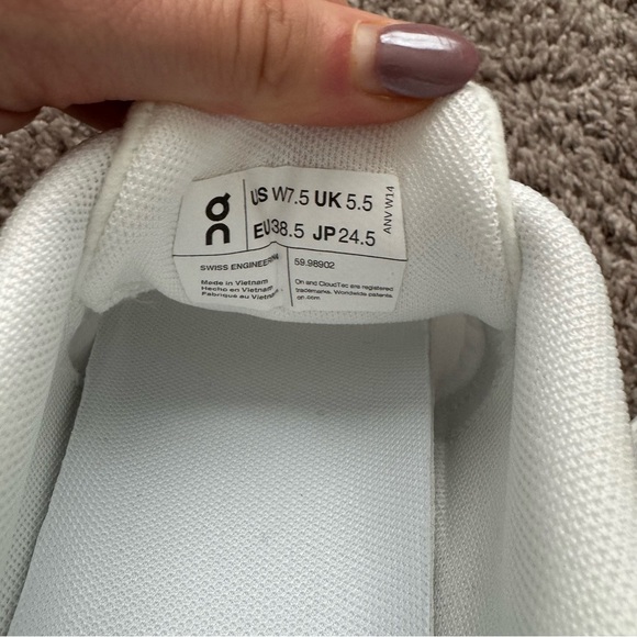 NWT On Cloud 5 Sneakers - All White Size 7.5 - Picture 4 of 5